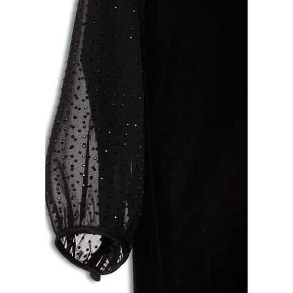 NWT HOBBS LONDON ZARIAH DRESS 🌞 Current Season 🌞 Velvet Black Rhinestone sz 12 - Picture 4 of 6